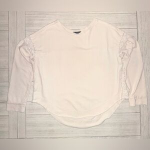 Alison Andrews Cream Lace Trim Top